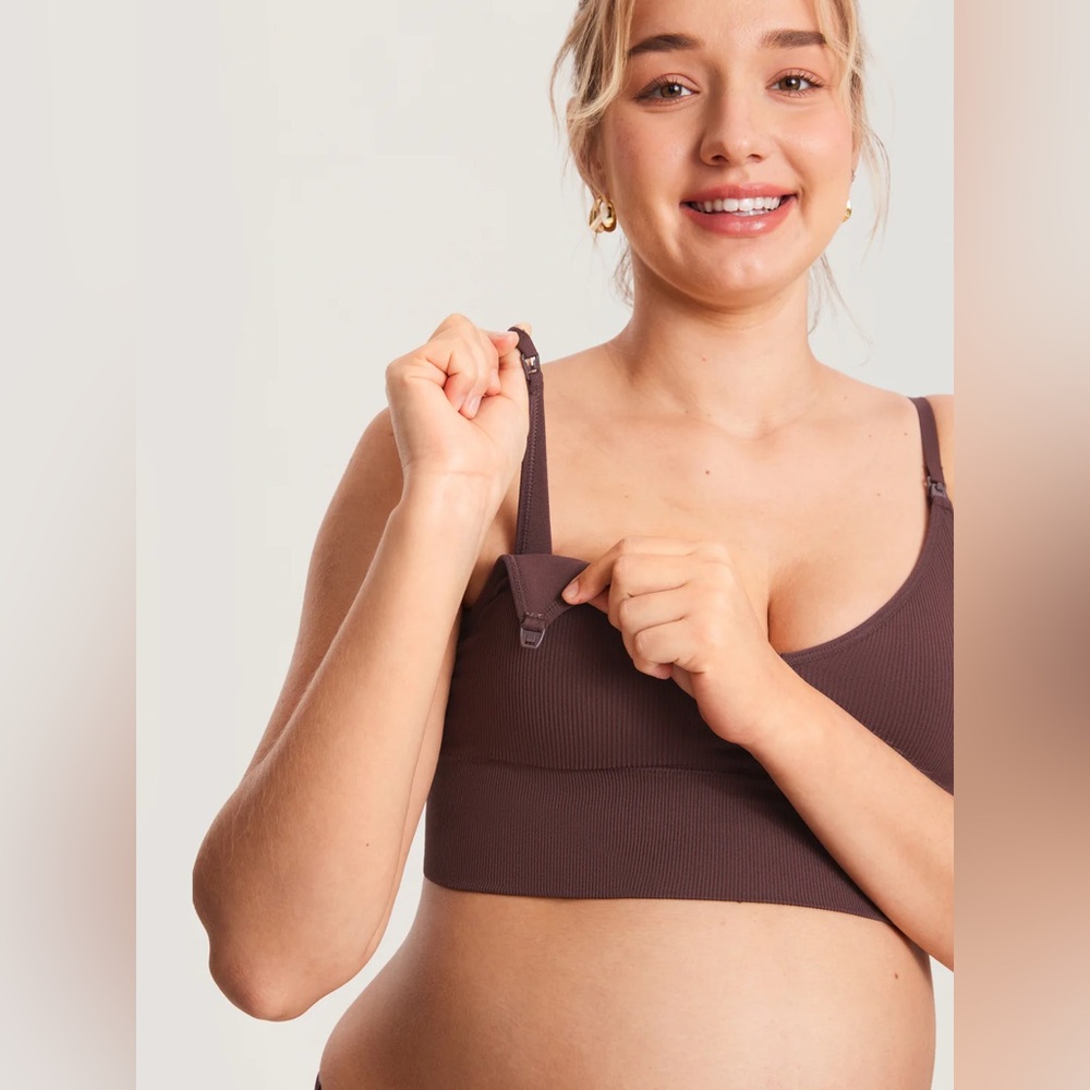 Ribbed V Neck Nursing Bralette
